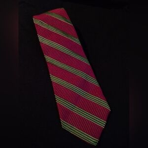 Robert Talbott Best Of Class Nordstrom Silk Tie Red Green Striped Tie USA